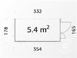 Casetta a parete in legno con finestra 1,65x3,32x2,1m, 5,4m², Naturale