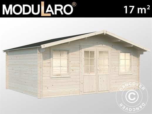 Cabaña de Madera, 5,04x3,8x2,45m, 17m², Madera Natural