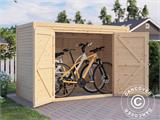 Sykkelskur i tre, Bertilo Box Bike, 2,07x1,03x1,43m, Naturlig