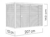 Sykkelskur i tre, Bertilo Box Bike, 2,07x1,03x1,43m, Naturlig