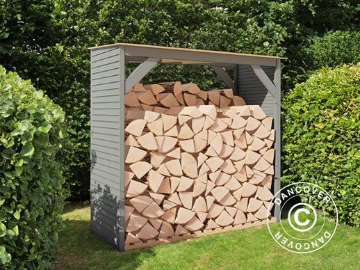 Wood Storage, Bertilo Fineline 2, 1.66x0.75x1.7 m, Grey